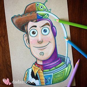 Dibujos Toy Story, Disney Character Drawings, Disney Drawings Sketches, Character Drawings, Disney Art Drawings, Pinturas Disney, Disney Character, Sketches Easy, Color Pencil Art