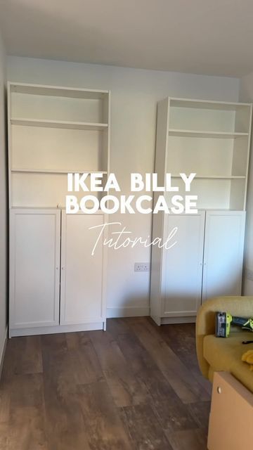 Ikea Billy Bookcase Painting Hack, How To Make Billy Bookcase Look Built In, Painting Ikea Billy Bookcase, Homeschool Sunroom, Add Legs To Ikea Billy Bookcase, Billie Bookcase Hack Built Ins, Ikea Billy Bookcase Hack Built Ins, Ikea Billy Hack Ideas, Ikea Built In Bookcase