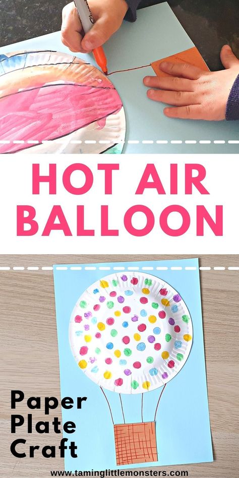 Air Travel Crafts For Preschool, Transportation Theme Preschool Crafts Art Projects, Park Crafts Preschool, Transportation Infant Activities, Preschool Travel Crafts, Transport Art Preschool, June Art Projects For Toddlers, Pre K Project Ideas, Air Balloon Craft Preschool