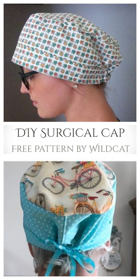 DIY Fabric Surgical Scrub Cap Free Sewing Patterns + Video – Fabric Art DIY Free Surgical Scrub Hat Patterns, Surgical Hat Pattern Free, Surgical Caps Pattern Free, Easy Scrub Cap Pattern Free, Scrub Hats Pattern Free, Euro Scrub Cap Pattern Free, Surgical Cap Pattern Free, Sewing Projects Home, Diy Scrub Cap