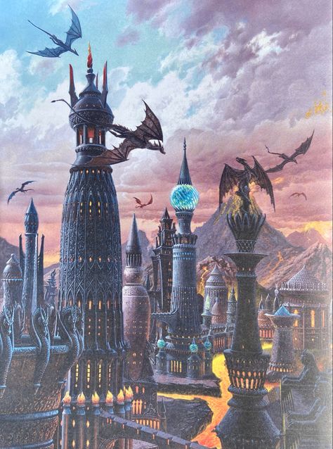 Free Cities Of Essos, Old Valyria City, Old Valeria, Valyrian Freehold, Old Valyria Art, Kingdom Of Fire, Dark Biblical Art, Valyrian Aesthetic, Fantasy Civilization