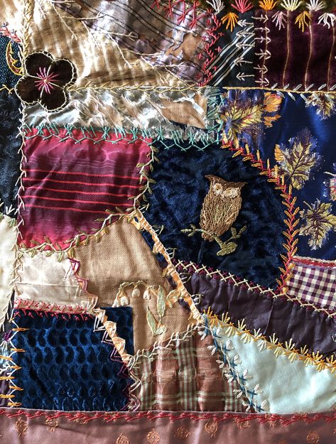 Victorian Crazy Patchwork, Victorian Crazy Quilts, Victorian Patchwork, Crazy Quilt Tutorials, Silent Sky, Victorian Quilts, Apartment Things, Crazy Quilts Patterns, Crazy Quilt Stitches