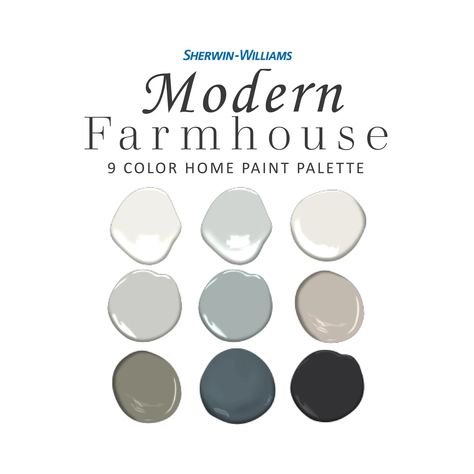 Joanna Gaines Farmhouse Paint Colors, Paint Color 2023, Farmhouse Paint Color, Paint Sheen Guide, Color Palette Sherwin Williams, Modern Farmhouse Paint Colors, Joanna Gaines Paint, Sherwin Williams Color Palette, Best Neutral Paint Colors