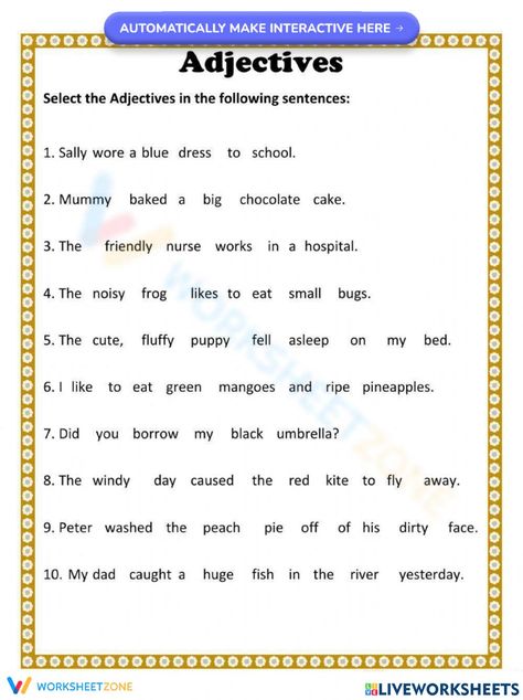 Activity For Grade 1, Adjectives Grammar, Adjectives Worksheet, Order Of Adjectives, Sentences Worksheet, Adverbs Worksheet, Adjective Meaning, Adjectives Activities, English Adjectives