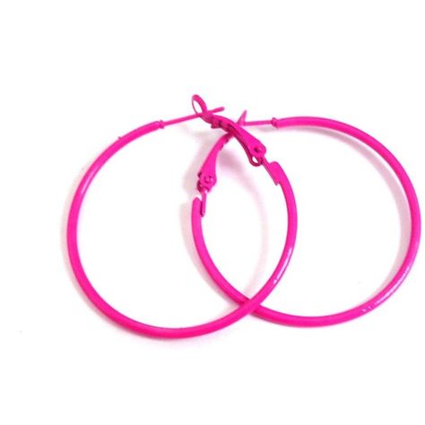 Hot Pink Jewelry, Hot Pink Accessories, Pink Hoop Earrings, Jewelry Hoop Earrings, Hot Pink Earrings, Wardrobe Architect, Hello Kitty Jewelry, Very Simple Mehndi Designs, Jewelry Earring