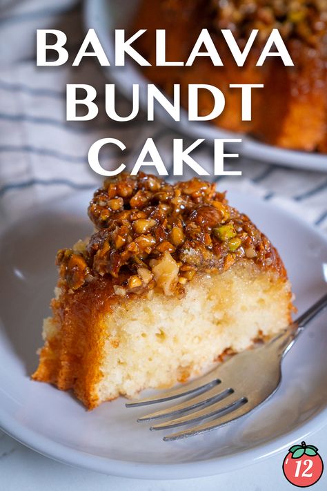 Baklava Bundt Cake | 12 Tomatoes Baklava Bundt Cake Recipe 12 Tomatoes, Baklava Bundt Cake 12 Tomatoes, Baklava Pound Cake, Baklava Bundt Cake, 12 Tomatoes Recipes Desserts Baking, Baklava Cake Recipe, Danish Desserts, Twelve Tomatoes, Baklava Cake