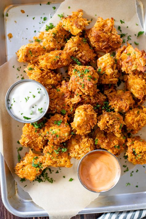 Spicy Popcorn Tofu Nuggets Bang Bang Tofu, Popcorn Tofu, Vegetarian Gourmet, Tofu Nuggets, Spicy Popcorn, Bang Bang Sauce, Vegan Tofu, Marinated Tofu, Potato Chip