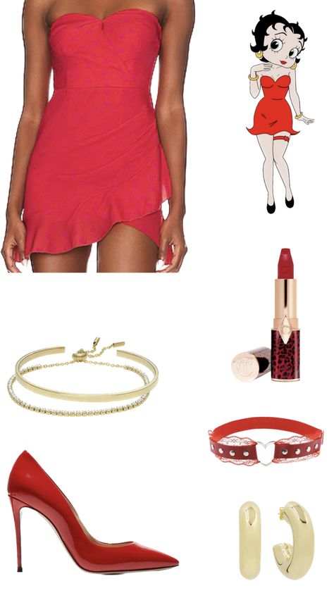 Halloween 2023 easy halloween costumes aesthetic halloween costume feminine halloween costume diy halloween costume it girl halloween college costume ideas costumes for girls costume ideas Betty boop costume Halloween Costumes With A Red Dress, Red Skirt Halloween Costume, Tight Red Dress, Basic Aesthetic, Makeup Sephora, Red Dress Costume, Halloween Costume Idea, Hallowen Costume, 2024 Halloween