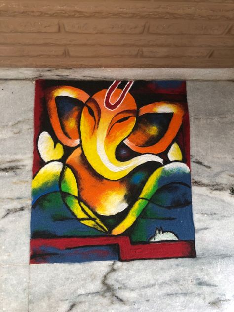 #rangoli #ganesh #ganesharangoli #painting #latestrangolidesigns Rangoli Competition, Chaturthi Decoration, Ganesh Rangoli, Ganesha Rangoli, Rangoli Designs For Competition, Ganesh Chaturthi Decoration, Latest Rangoli, Rangoli Designs Diwali, Ganesh Chaturthi