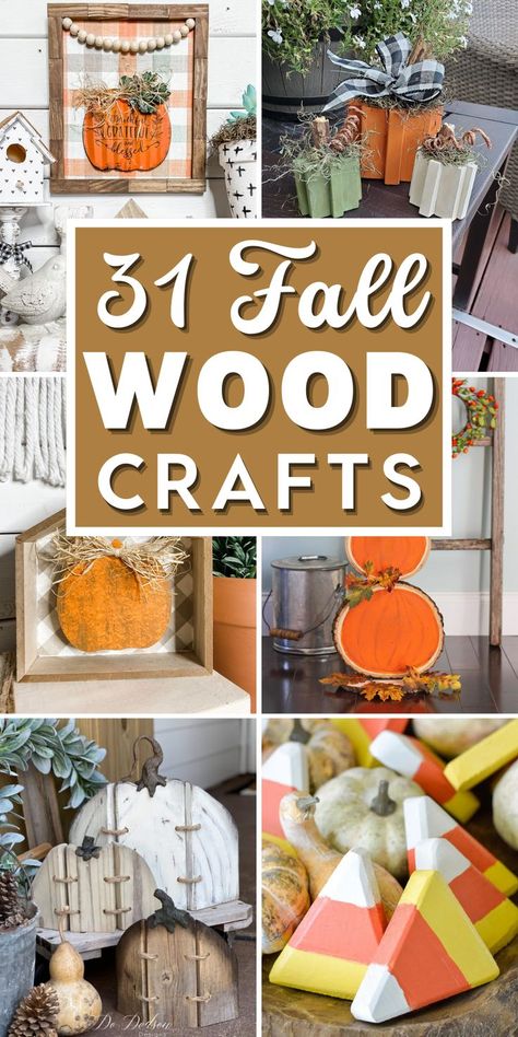 Discover the charm of fall decorations with our collection of DIY fall wood crafts. From rustic wood slice projects to DIY autumn decorations, get inspired to create DIYwood fall projects. From fall wood signs to wooden pumpkins to other fall wood arts. Unleash your creativity with wood pallet projects and enhance fall wreaths adorned with wood accents. From wooden scarecrow crafts to pumpkin-shaped wood creations, our woodland-inspired fall crafts offer endless possibilities. Crafts For Wood Slices, Projects With Wood Rounds, Crafters Square Diy, Scrap Wood Holiday Projects, Fall Sign Ideas Diy, Old Wood Ideas, Diy Wooden Wedding Decor, Diy Fall Wood Projects, Diy Fall Decorations Outdoor Porches