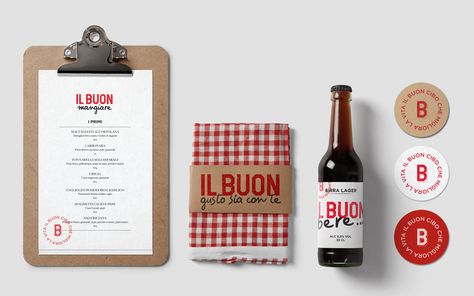 Branding e Logo Ristorante Il BUON | Bocanegra Studio Grafico Italian Branding, B Design, Grill Restaurant, Italian Traditions, Great Fonts, Restaurant Branding, Branding Identity, Design Studios, Wine Bar