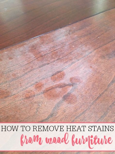 Heat stains on wood furniture? Check out an easy way on how to remove heat stains from wood. This simple tip gets rid of heat stains and water stains on wood. Tree House Furniture, Water Stain On Wood, Remove Water Stains, Juniper Home, Clean Baking Pans, Wood Repair, Glass Cooktop, Wood Images, White Heat