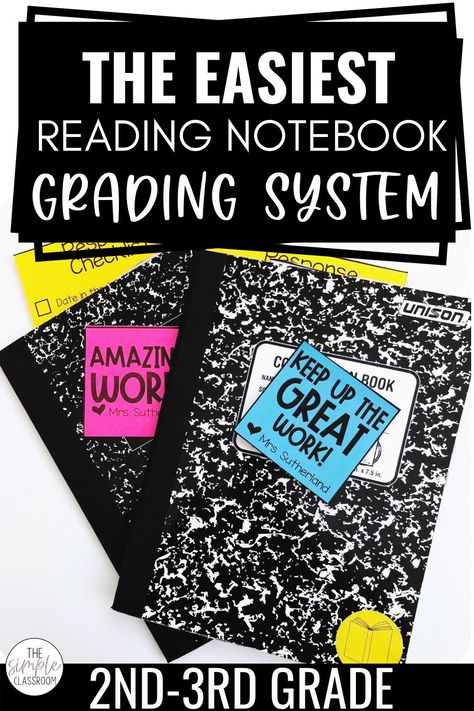 An easy way to grade student reading notebooks, without spending hours of your time. Grade a stack of student notebooks in 30 minutes or less with this simple classroom system! This set of reading response cards, along with the materials for grading student notebooks, will keep you organized this year in your 2nd or 3rd grade classroom! 3rd Grade Classroom Reading, Student Treasures Publishing, Student Binders 3rd Grade, Reading Groups 3rd, Teaching 3rd Grade Reading, Reading Notebook Ideas, Reading Centers 3rd Grade, Third Grade Reading Classroom, 3rd Grade Centers