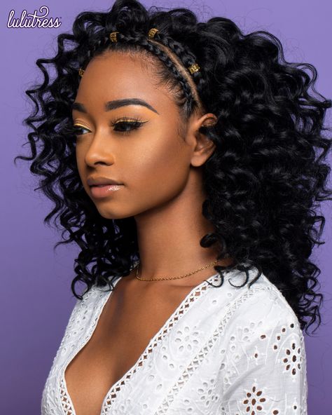 Goddess Hair Accessories, Lulutress Crochet Hair, Best Crochet Hair, Wave Hairstyles, Crochet Hairstyles, Travel Hair, Curly Crochet Hair Styles, Beautiful Black Hair, Instagram Add