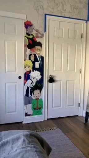 Spring Home Decor Ideas, Anime Bedroom Ideas, Anime Crafts Diy, Otaku Room, Hunter Hunter, Anime Wall, Indie Room Decor, Anime Canvas Art, Anime Decor