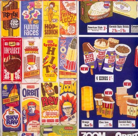 What do you miss? What did you hanker for? Did the cider and Brandy Alexander lollies give you a taste for booze? Did you ever win that hovercraft? Old Sweets, Old School Candy, Old Fashioned Ice Cream, Vintage Sweets, 1970s Childhood, Retro Sweets, Ice Cream Brands, Ice Cream Van, Vintage Ice Cream