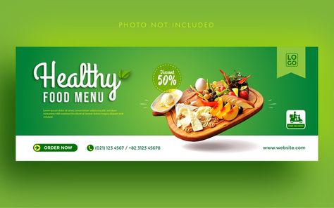 Supermarket Banner Design, Food Banner Design Restaurant, Food Banner Design, Website Banner Design, Cover Facebook, Healthy Food Menu, Food Cover, Fast Food Menu, Healthy Restaurant