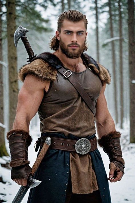 Warrior Costume Male, Viking Costume Diy Mens, Viking Costume Men, Vikings Costume Diy, Viking Male, Mens Viking Costume, Vikings Warrior, Viking Warrior Men, Viking Halloween Costume