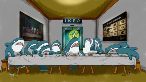 Blahaj Shark Wallpaper, Shark The, Shark Wallpaper Laptop, Ikea Shark, Comic Wallpaper, Walpapers Cute, Shark Pictures, Shark Bait, Shark Plush