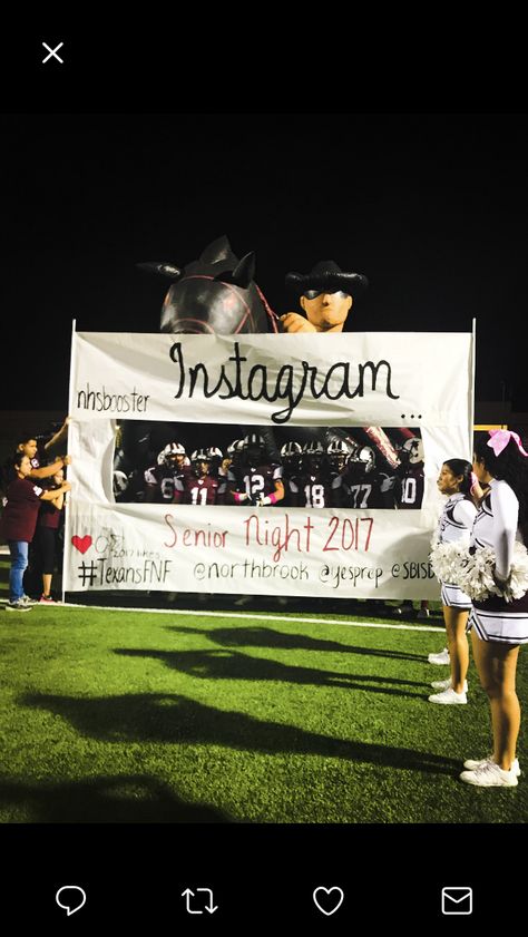 Cheer Fence Signs, Senior Night Football Run Through Signs, Hoco Football Banners, Run Thru Banners Football Signs, Rival School Football Posters, Blackout Posters Football, Football Runout Signs, Pep Rally Banners, Football Banners Run Through First Game