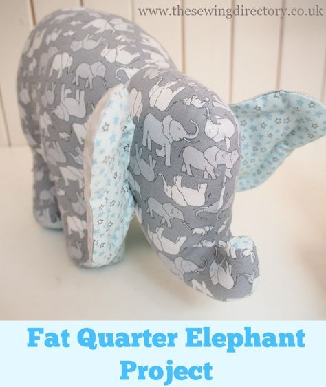 Sew this adorable soft toy elephant using just 4 fat quarters of fabric Elephant Soft Toy, Toy Elephant, Elephant Stuffed Animal, Trendy Sewing Projects, Soft Toy Patterns, Elephant Toy, Animal Sewing Patterns, Sewing Stuffed Animals, Harry Potter Crafts