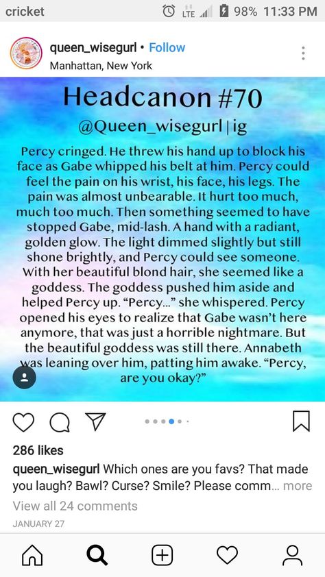 Awe you hit me right in the feels Hoo Headcanons, Percy Jackson Annabeth Chase, In The Feels, Head Cannons, Percy Jackson Ships, Rick Riordan Series, Percy Jackson Head Canon, Pjo Hoo, Percy And Annabeth