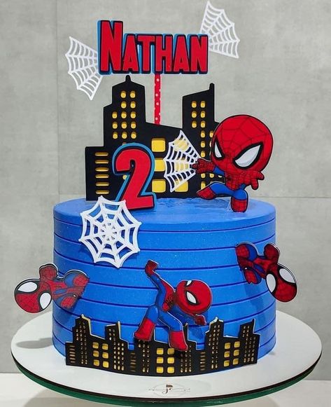 Spider Man Themed Birthday Cake, Spidey Cake Birthday Boys, Spidey Cake Ideas, Spidey Birthday Cake, Spiderman Cake Birthday, Spiderman Birthday Cake Ideas, Birthday Cake Spiderman, Cakes Spiderman, Pastel Spiderman