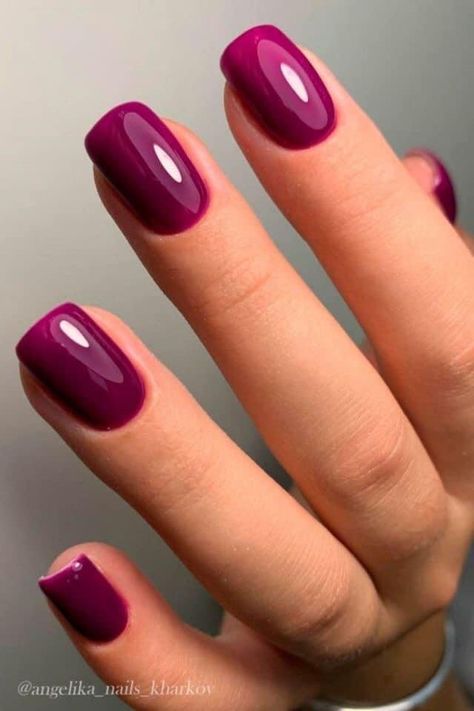 Dark Purple Nails, Berry Nails, Dark Pink Nails, Fall Gel Nails, Purple Nail, Her Nails, Dipped Nails, Elegant Nails, Minimalist Nails