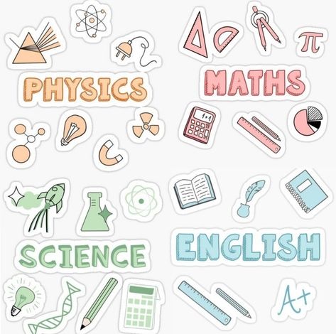 Maths Stickers Aesthetic, Subject Stickers Aesthetic, Subject Stickers Free Printable, Math Stickers Printable, School Stickers Aesthetic, Stickers For Studying, Study Stickers Student, Study Stickers Printable, Diy Notebook Cover For School