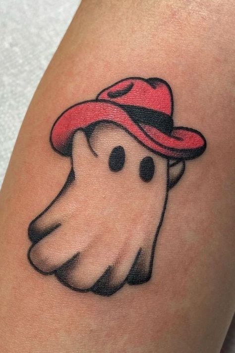 Halloween Theme Tattoo Ideas, Pumpkin Tattoo Ideas, Cute Ghost Tattoo Ideas, Matching Halloween Tattoos, Tattoo Wizard, Cute Spooky Tattoos, Tattoo Devil, Traditonal Tattoo, Tattoo Universe