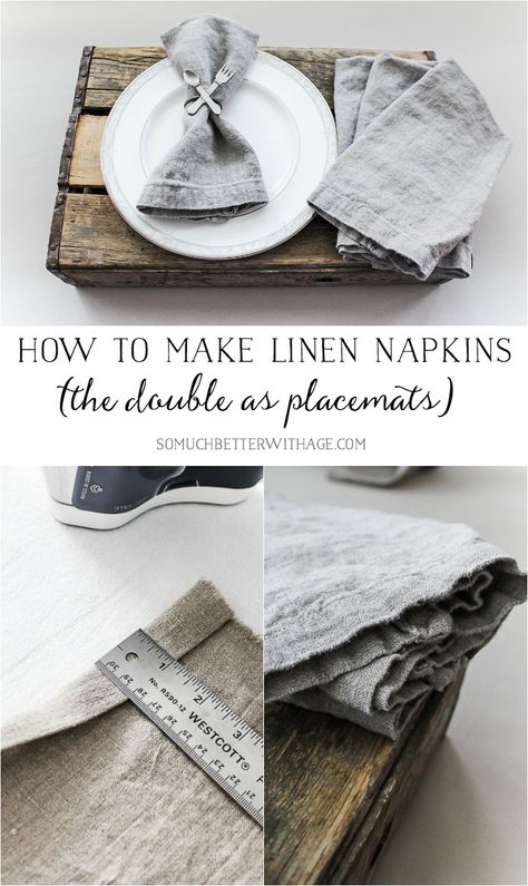 Linen Projects, Placemats And Napkins, Diy Napkins, Beginner Sewing Projects Easy, Napkin Folding, Leftover Fabric, Sewing Table, Sewing Projects For Beginners, Easy Sewing Projects