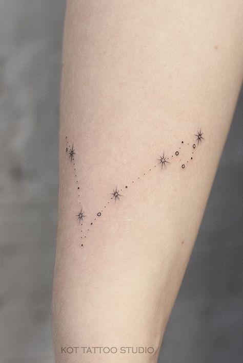 Tattoo With Stars, Star Constellation Tattoo, Pisces Constellation Tattoo, Pisces Tattoo Designs, Stars Tattoo, Constellation Tattoo, Pisces Tattoos, Tattoo Signs, Star Tattoo