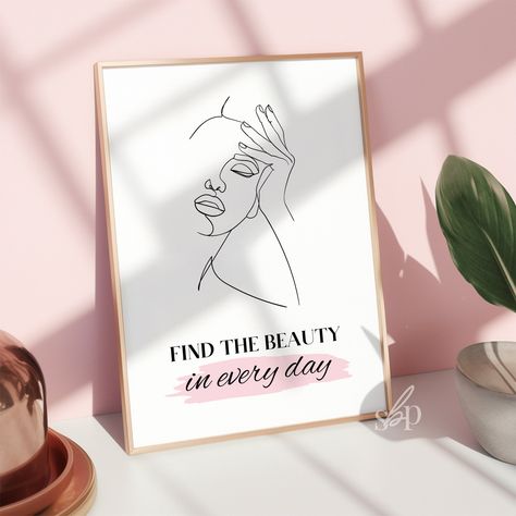 Beauty Quotes for Women, Skincare Wall Art, Esthetician Decor, Skincare Quotes, Beauty Salon Decor, Esthetician Wall Art, Pink Salon Decor by SmallBusinessVisuals on Etsy Beauty Salon Wall Art Luxe, Skincare Wall, Pink Salon Decor, Poster Beauty Salon, Ladies Salon Poster, Esthetician Definition Sign, Esthetician Salon, Esthetician Decor, Esthetician Memes Funny Skin Care