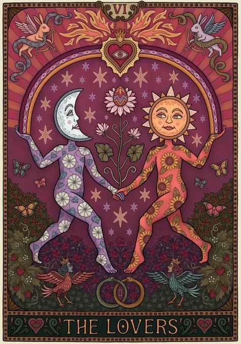 Romance Tarot Cards, The Lovers Tarot Card Wallpaper, Lovers Card Tarot, Tarot Lovers Card, The Lovers Tarot Art, Gemini Tarot Card, The Lovers Art, Tarot The Lovers, The Lovers Card