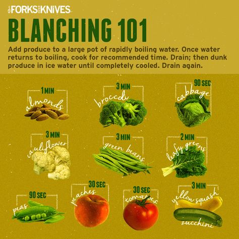 How To Make Your Veggies Last Longer, Blanch Vegetables, Blanching Vegetables, Blanching Broccoli, Cooking Reference, Healthy Vegan Diet, Vegetable Crisps, Forks Over Knives, Cooking 101