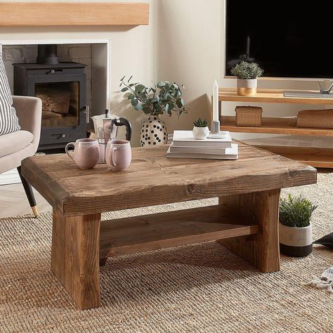 Chunky Wood Coffee Table, Yorkshire Village, Wood Coffee Table Living Room, Natural Wood Coffee Table, Rustic Wooden Coffee Table, Wood Coffee Table Rustic, Pine Coffee Table, Rustic Coffee Table, Live Edge Coffee Table