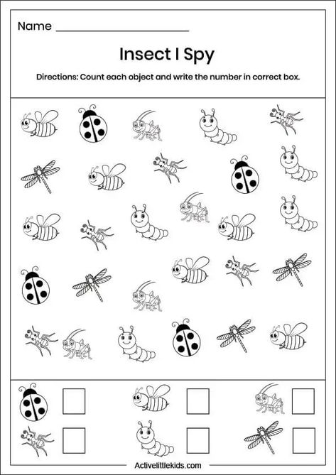 Bug Worksheets, Preschool Insects Activities, Insects Kindergarten, Bug Activities, Insects Preschool, Bugs Preschool, Insect Activities, Insect Crafts, Free Preschool Printables