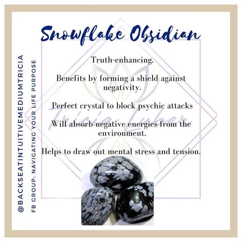 Snow Flake Obsidian Stone Meaning, Snow Obsidian Meaning, Snowflake Obsidian Meaning, Snow Obsidian, Crystal Grimoire, Crystal Knowledge, Obsidian Meaning, Snowflake Obsidian Crystal, Crystal Uses