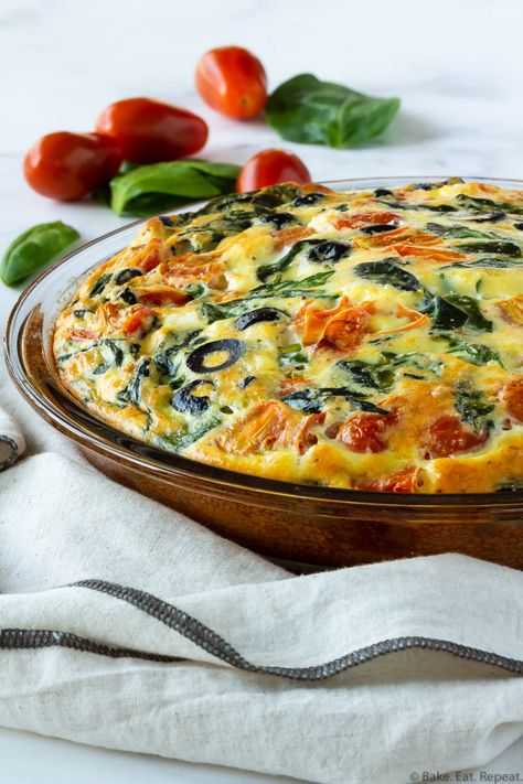 Spinach Frittata Recipes, Spinach Frittata, Tomato Spinach, Dessert Oreo, Breakfast Quiche Recipes, Quiche Recipes Easy, Easy Brunch Recipes, Foods Ideas, Frittata Recipes