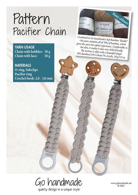 Pacifier Holder Pattern, Pacifier Clip Tutorial, Crochet Pacifier Holder, Crochet Pacifier, Crochet Pacifier Clip, Pacifier Clips Diy, Crochet Baby Projects, Bobble Crochet, Pacifier Strap