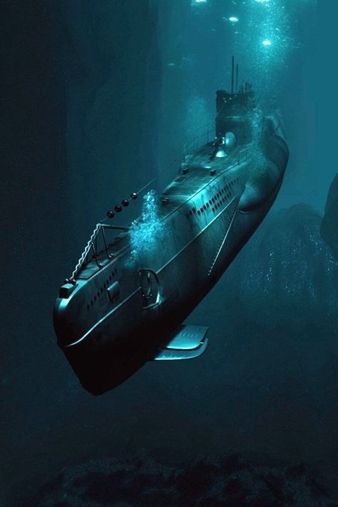 Hunter of the sea...a submerging German U-Boat, type (unk) @ (google.image) 10.2020 Submarine Design, Navy Coast Guard, Us Navy Submarines, Navy Art, German Submarines, U Boat, Military Artwork, Military Pictures, Harbin