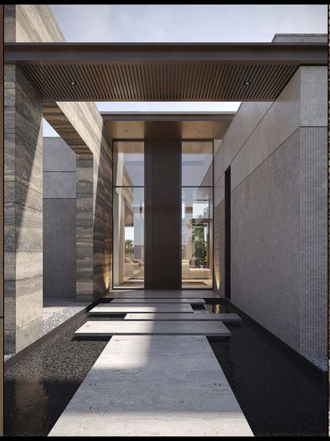 Bali Vila, Office New York, Luxury Houses Entrance, International Interior Design, Modern Villa Design, Casa Exterior, Entrance Design, Private House, Architecture Exterior