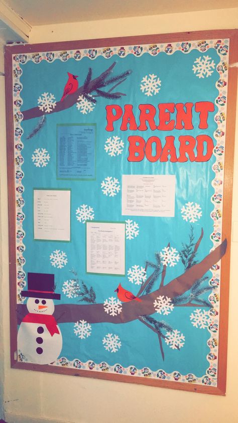 #winter #bulletin #holiday #snow #bulletinboards #preschool #parent Christmas Bulletin Board Infants, Parent Info Board Ideas Daycare, Parent Information Bulletin Board, Parent Information Board Preschool, Parent Board Ideas, Parent Bulletin Board Ideas Daycare, Winter Preschool Bulletin Boards, Parent Information Board Daycare, Parent Board Ideas Daycare