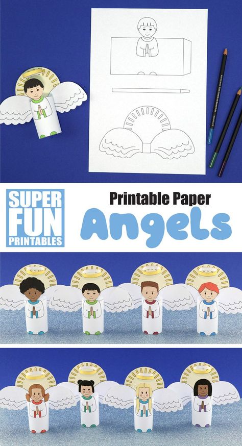 Angel Crafts For Kids Christmas, Angle Craft For Kids, Angels Crafts For Kids, Angel Crafts For Kids, Kids Holidays, Faith Crafts, Train Projects, Christmas Angel Crafts, Diy Angels