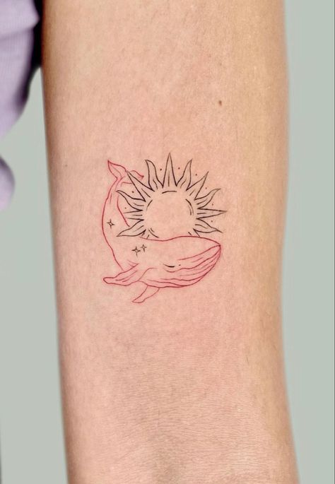 Tattoo Ideas Whale, Simple Whale Tattoo, Aussie Tattoo, Whale Tattoo, Shin Tattoo, Sunset Tattoos, Whale Tattoos, Mom Tattoo, Thai Tattoo