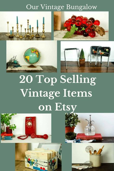 Vintage Markets Display, Vintage Bungalow, Vintage Tv Trays, Antique Booth Displays, Thrift Store Decor, Vintage Housewares, Etsy Success, Dining Room Tables, Vintage Trends