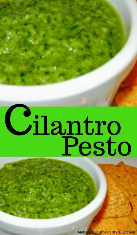 Cilantro Paste Recipes, Cilantro Pesto Recipe, Cilantro Garlic Sauce, Dressings Recipes, Melissas Southern Style Kitchen, Grilled Shrimp Tacos, Dumpling Sauce, Pesto Recipes, Cilantro Recipes