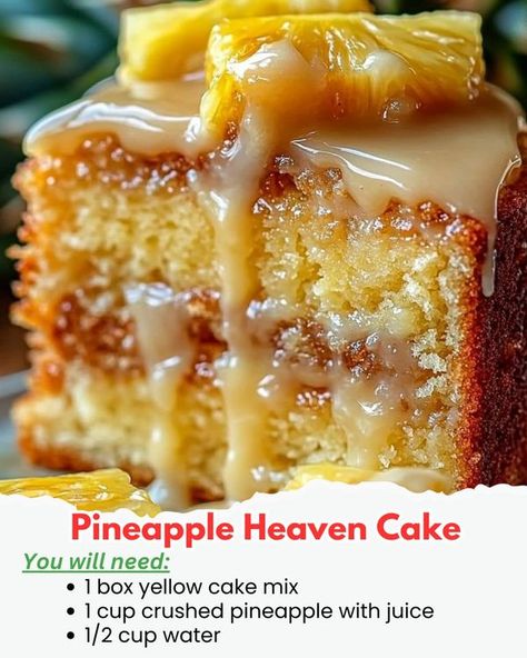 Yummy Homemade Recipes Heavenly Cake Recipe, Sunday School Christmas Party, Heaven Cake Recipe, Pineapple Dessert Easy, Brownies Frosting, Heavenly Cake, Fruity Cakes, Easy Baking Recipe, Heaven Cake