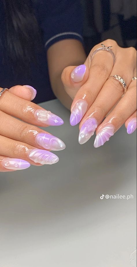 Aura Nail, Paw Nails, 3d Nail Designs, Graduation Nails, Summery Nails, Casual Nails, Nail Candy, Mermaid Nails, Really Cute Nails