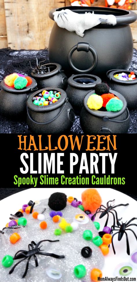 Halloween Slime Diy, Halloween Slime Station, Zombie Slime, Halloween Slime Ideas, Halloween Slime Party, Spooky Slime, Halloween Party Games Kindergarten, Slime Halloween, Slime Station Party